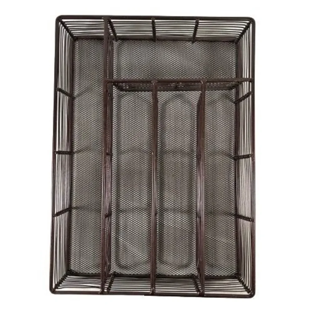 Bronze Mesh Kitchen Cabinet Drawer Cutlery Tray Utensil Storage Drawer Organizer